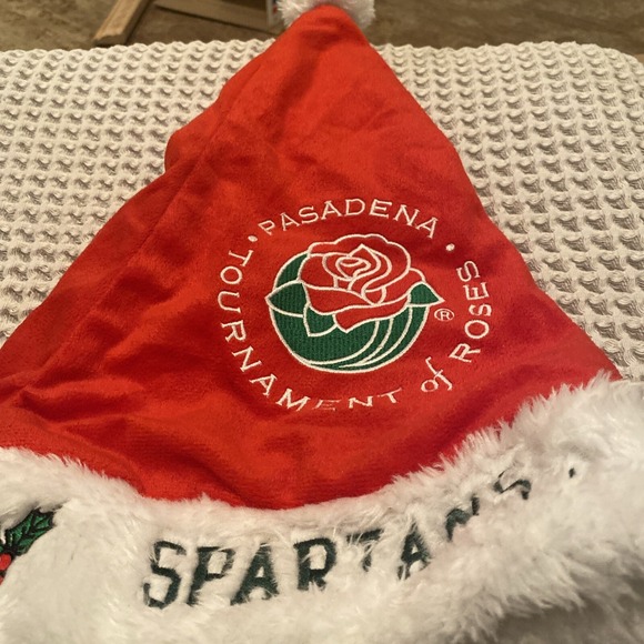 Michigan State Spartans‎ Vintage Rose Bowl Santa Christmas Hat Cap New Tags Ncaa - Picture 1 of 3